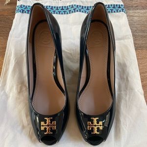Tory Burch Jade Peep Toe Wedge.